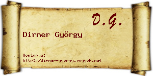 Dirner György névjegykártya